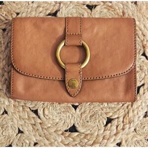 Frye Light Brown Ring Wallet Crossbody Pre-loved